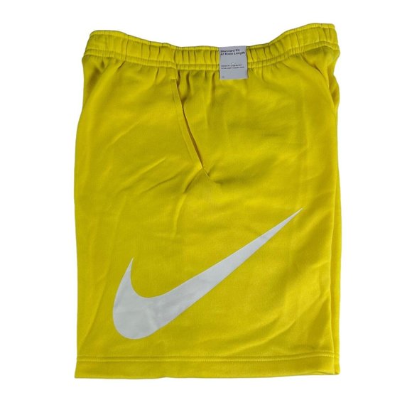 Nike Men's Sportswear Club Fleece Yellow White Shorts BV2721-765 Size S - XXL - Picture 3 of 4